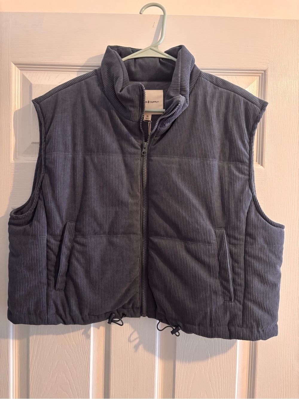 Thread & Supply Slate Blue Corduroy Puffer Vest